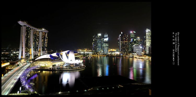 点击大图看下一张：夜色斑斓 新加坡会展中心
