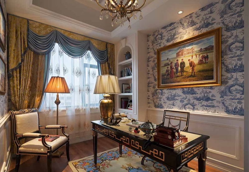 点击大图看下一张：欧式华美精致别墅装潢图集