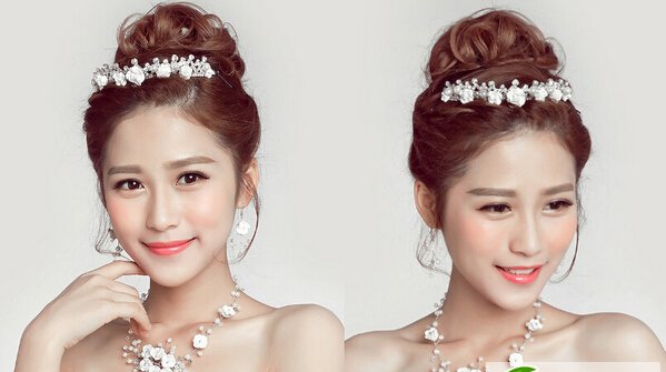 点击大图看下一张：最美韩式新娘盘发发型图片　优雅高贵最倾城