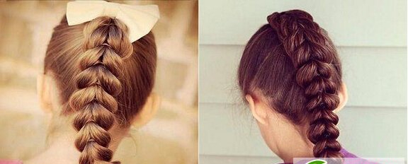 点击大图看下一张：最新儿童发型扎法大全 不会编发也能扎出精致发型