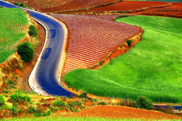 点击大图看下一张：公路通向彩云间