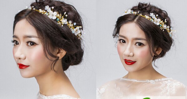 点击大图看下一张:中韩新娘盘发发型 2017新款浪漫来袭