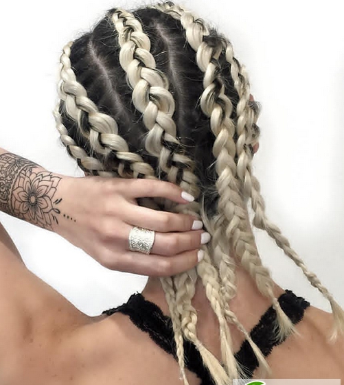 点击大图看下一张：超酷编发蜈蚣辫 欧美范健身达人最酷发型