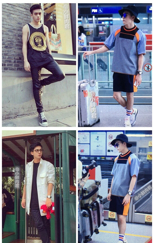 点击大图看下一张：90后美腿小鲜肉 阳光潮男帅气街拍