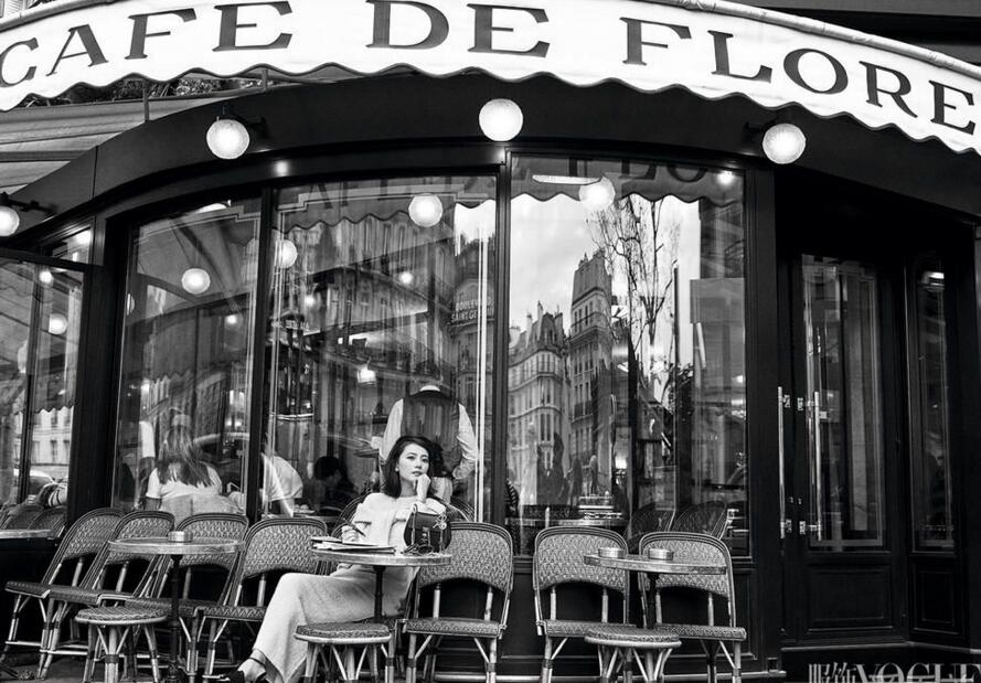 点击大图看下一张：高圆圆巴黎街头写真 享惬意时光