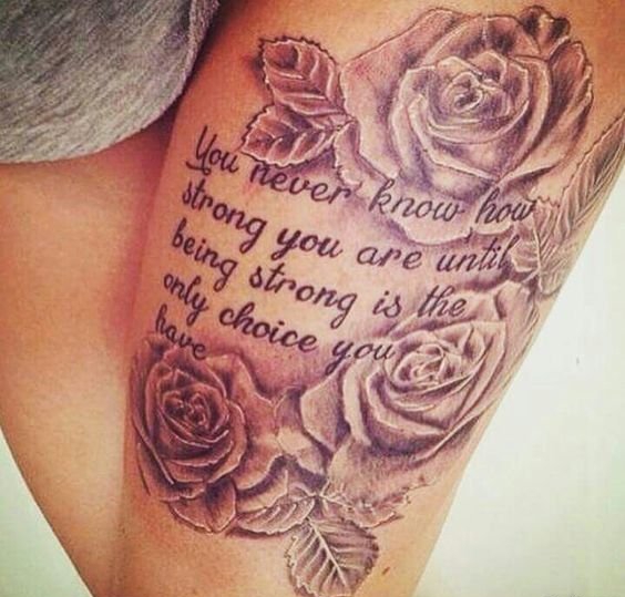 点击大图看下一张：女孩性感腿部的漂亮纹身图案