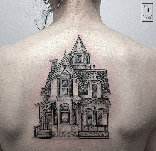 点击大图看下一张：多款细致古怪的纹身图案作品来自玛勒