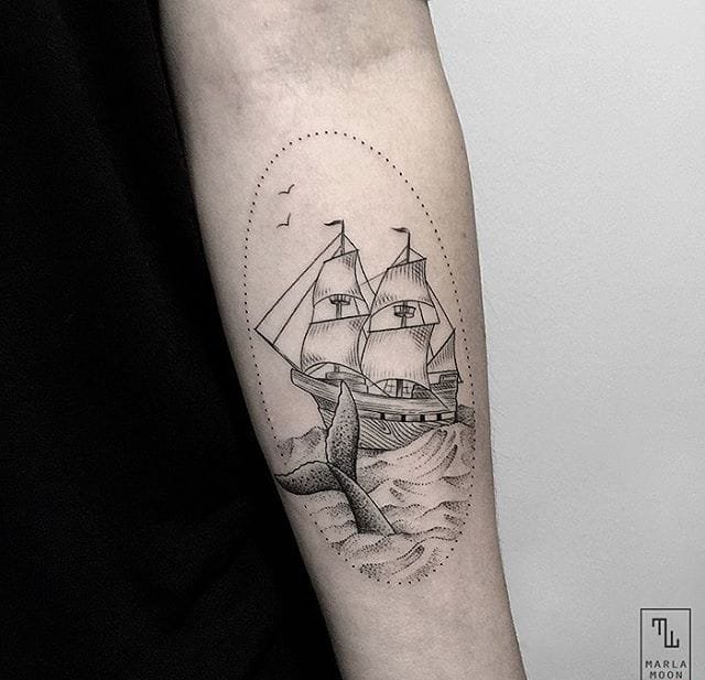 点击大图看下一张：多款细致古怪的纹身图案作品来自玛勒