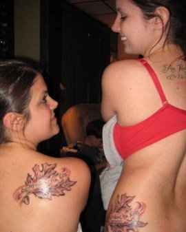 点击大图看下一张：女闺蜜好友一样或相匹配的纹身图案