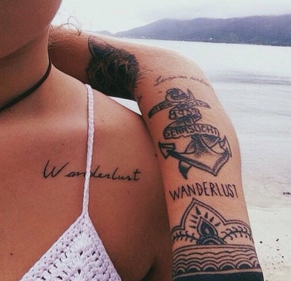 点击大图看下一张:多款女性小清新英文字纹身图案