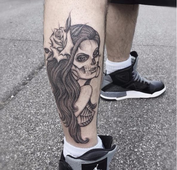 点击大图看下一张：多款很酷的黑灰色纹身图案来自西蒙娜