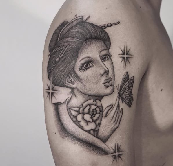 点击大图看下一张：多款很酷的黑灰色纹身图案来自西蒙娜