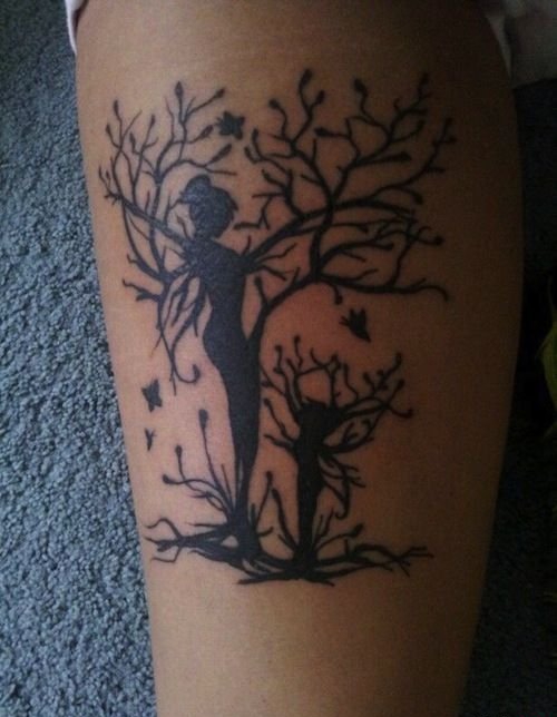 点击大图看下一张:女性大腿上各种样式漂亮的纹身图案