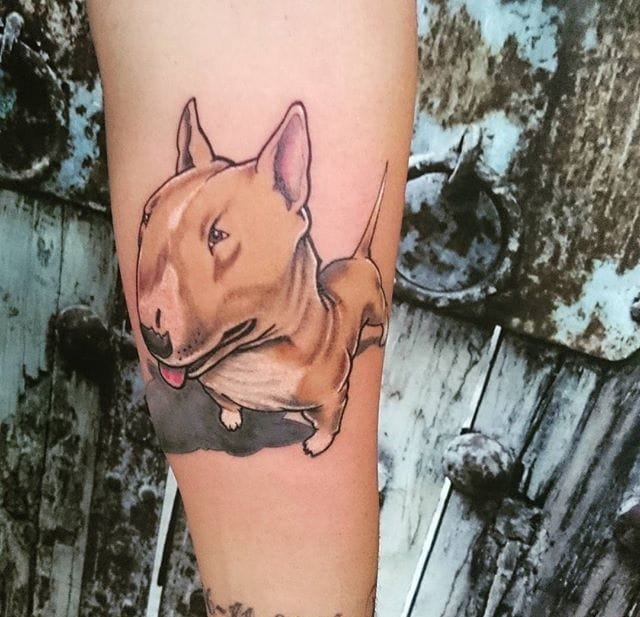 点击大图看下一张：11款厉害的宠物狗（牛头梗）纹身图案