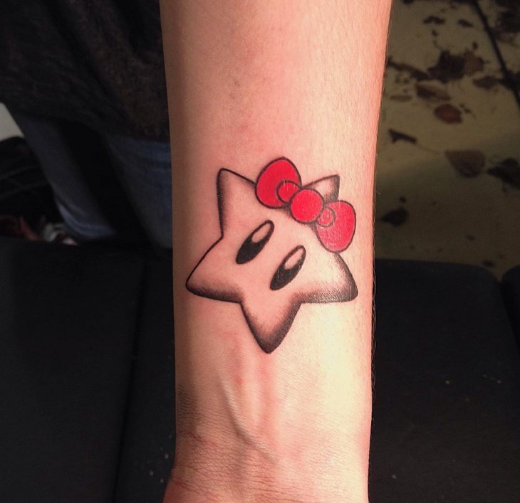 点击大图看下一张：多款漂亮的星星纹身图案