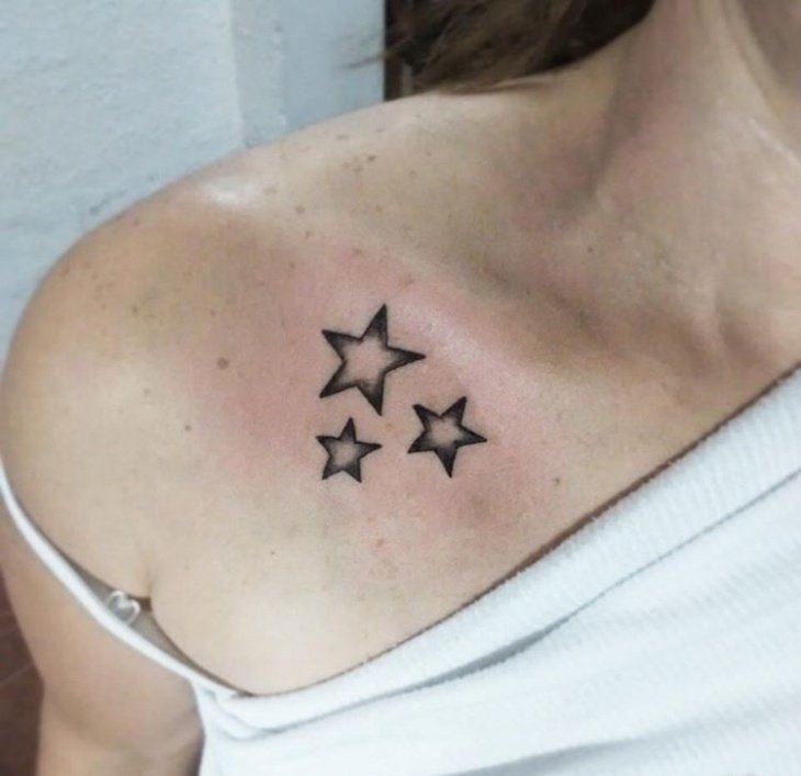 点击大图看下一张：多款漂亮的星星纹身图案
