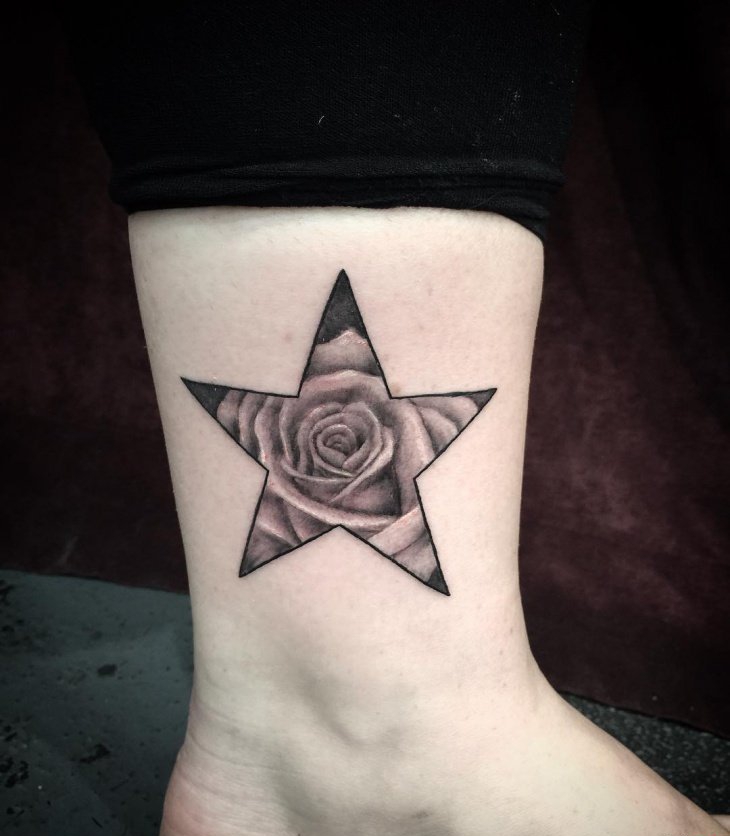 点击大图看下一张：多款漂亮的星星纹身图案