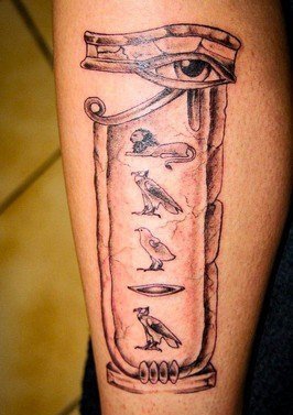 点击大图看下一张：​古埃及主题荷鲁斯之眼印章及艳后纹身图案