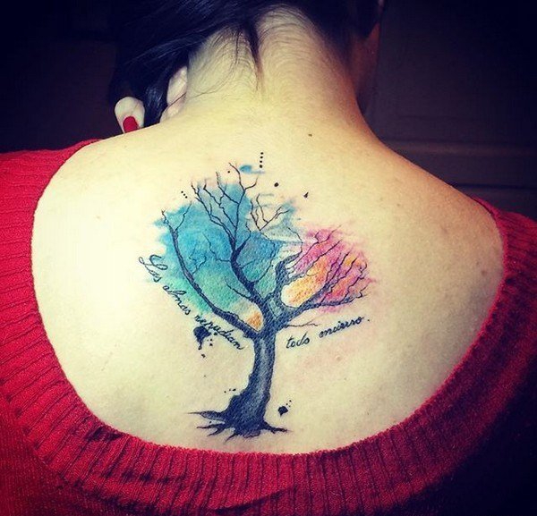 点击大图看下一张:多款惊人的漂亮的水彩纹身图案