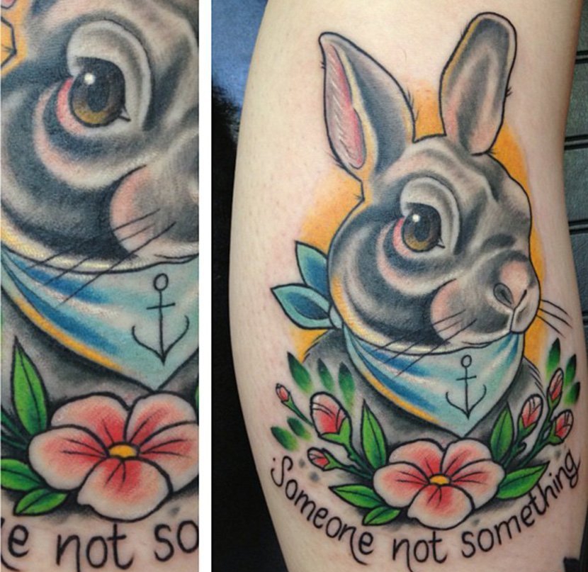 点击大图看下一张:多种风格可爱的兔子纹身图案