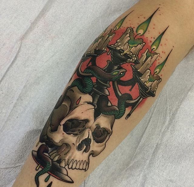 点击大图看下一张:精致漂亮的新传统风格纹身图案欣赏