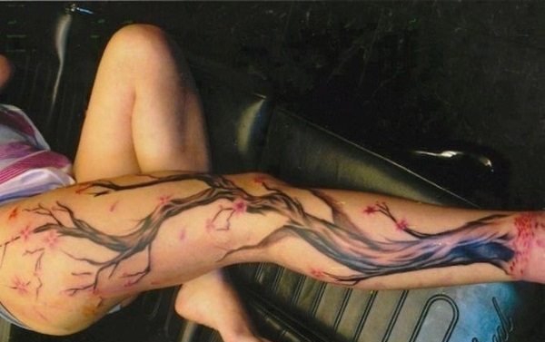 点击大图看下一张：多款帅气的大花腿纹身图案