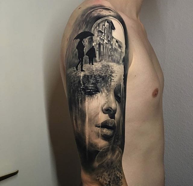 点击大图看下一张：令人难以忘怀的超现实主义纹身图案来自于康诺利