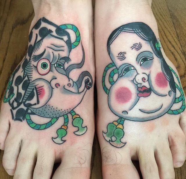 点击大图看下一张：多款大胆的日本风格纹身图案