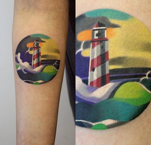 点击大图看下一张:精美的几何矢量水彩纹身图案