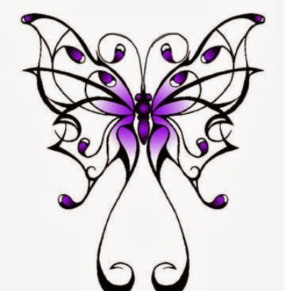 点击大图看下一张:漂亮的多式样的蝴蝶纹身图案手稿素材