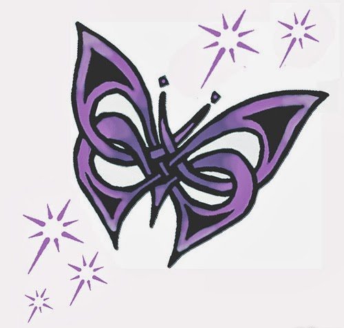 点击大图看下一张:漂亮的多式样的蝴蝶纹身图案手稿素材