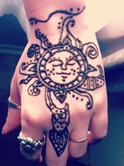 手背漂亮的太阳图腾纹身