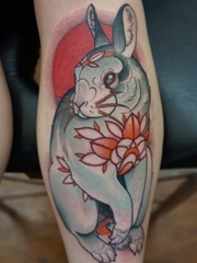 多种风格可爱的兔子纹身图案