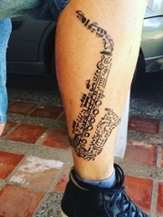 多款帅气的乐器萨克斯纹身图案