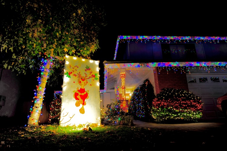 点击大图看下一张：圣地亚哥民居火树银花迎圣诞