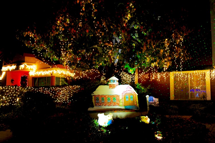 点击大图看下一张:圣地亚哥民居火树银花迎圣诞