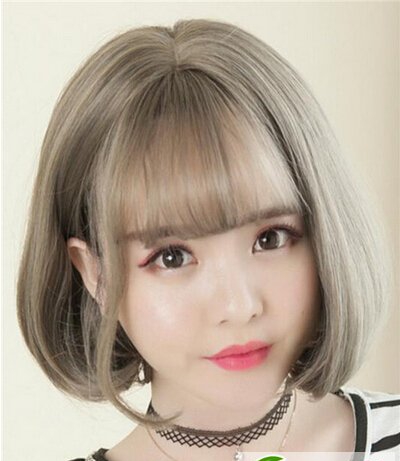 点击大图看下一张：短发梨花头染什么发色好看　