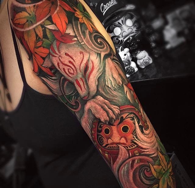 点击大图看下一张：多款日本风格的大面积纹身图案来自克里斯