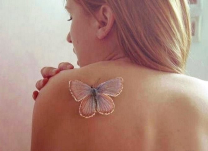 点击大图看下一张：女性喜欢的漂亮的蝴蝶纹身图案