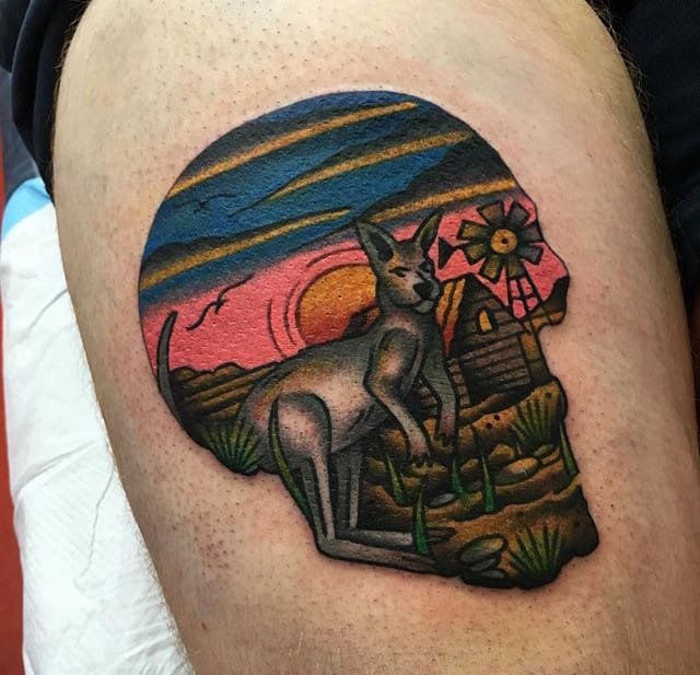 点击大图看下一张：漂亮的超现实主义人物肖像纹身图案