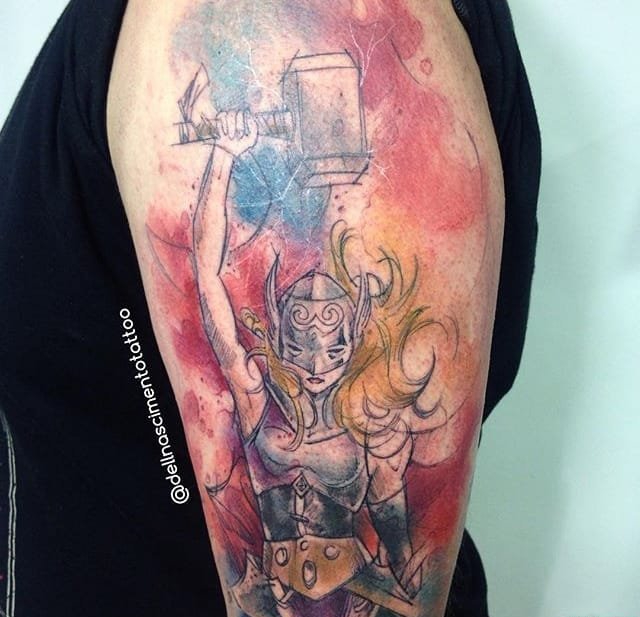 点击大图看下一张：精致的水彩纹身图案来自于纹身师戴尔