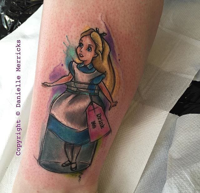 点击大图看下一张：美丽的彩色纹身水彩纹身图案来自于男纹身师丹尼尔