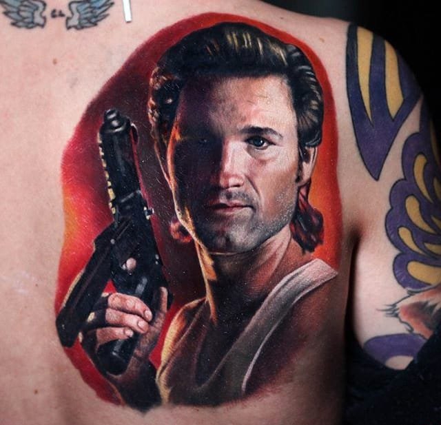 点击大图看下一张：漂亮的名人肖像纹身水彩纹身图案来自男纹身师卢卡