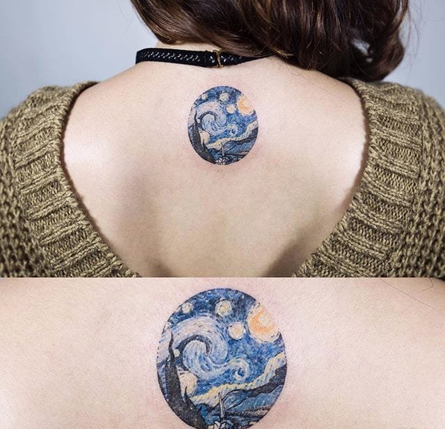 点击大图看下一张:2016年最新潮的黑灰白色微小图案纹身