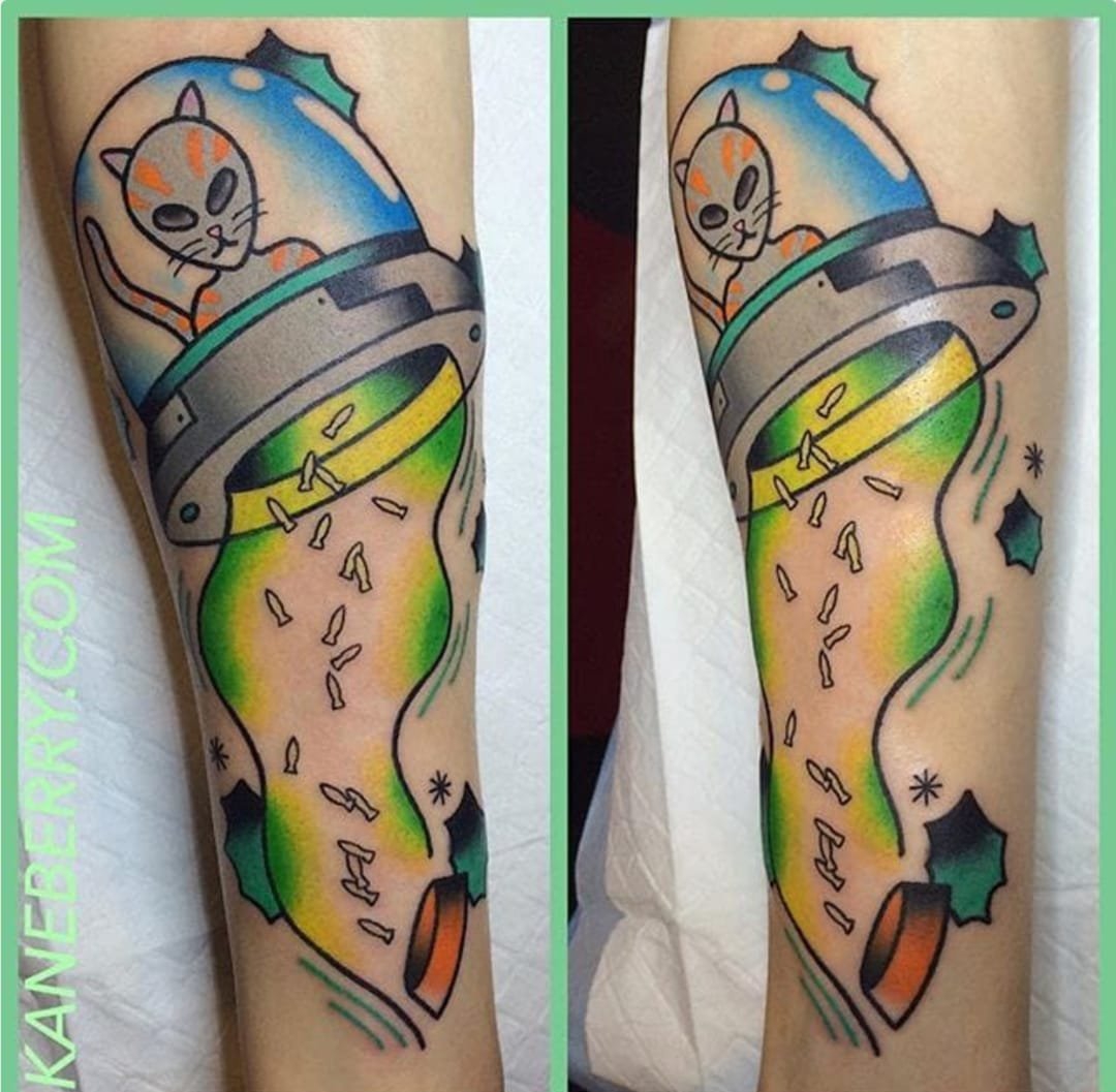 点击大图看下一张：11款可爱的猫纹身纹身图案