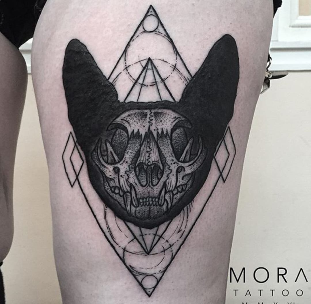 点击大图看下一张：11款可爱的猫纹身纹身图案