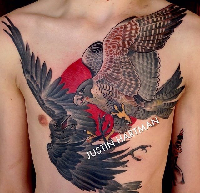 点击大图看下一张：多款大型杰出的纹身图案欣赏来自贾斯汀•哈特曼