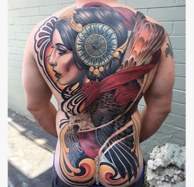 点击大图看下一张：多款大型杰出的纹身图案欣赏来自贾斯汀•哈特曼