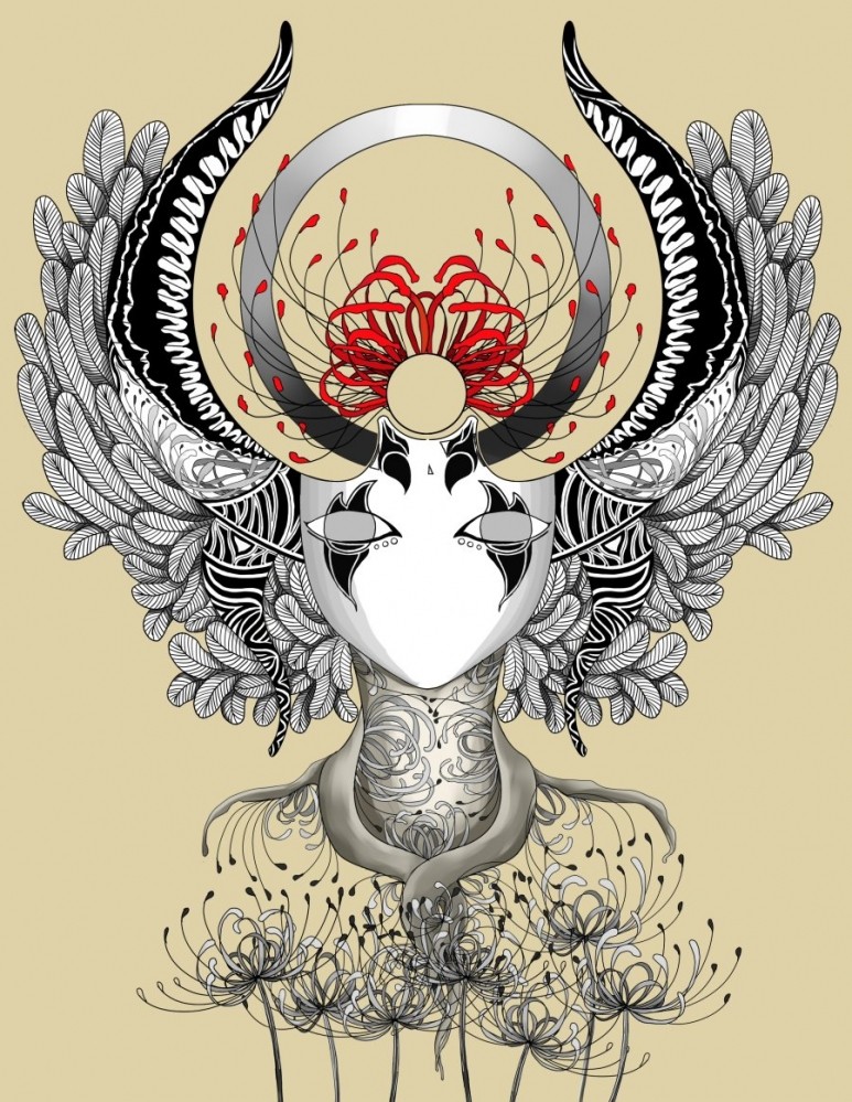 点击大图看下一张：印象曼陀罗纹身手稿图