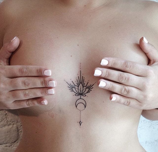 点击大图看下一张：女生喜爱的简单手绘纹身图案来自于纹身师安雅